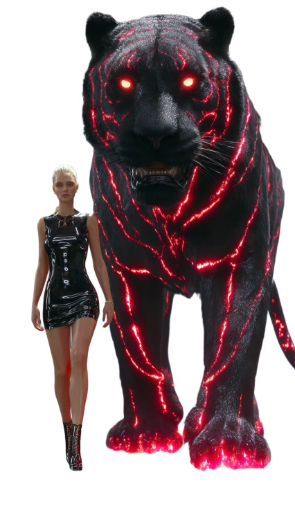 Fashion Model & Tiger V2 Vinyl Car Decal Sticker – Waterproof & UV-Resistant 