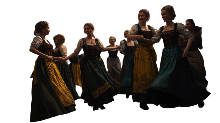 Dancing Germanic Girls Vinyl Car Decal Sticker – Waterproof & UV-Resistant 