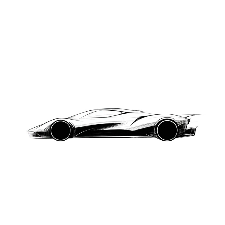 Super Car Outline Vinyl Car Decal Sticker – Waterproof & UV-Resistant 