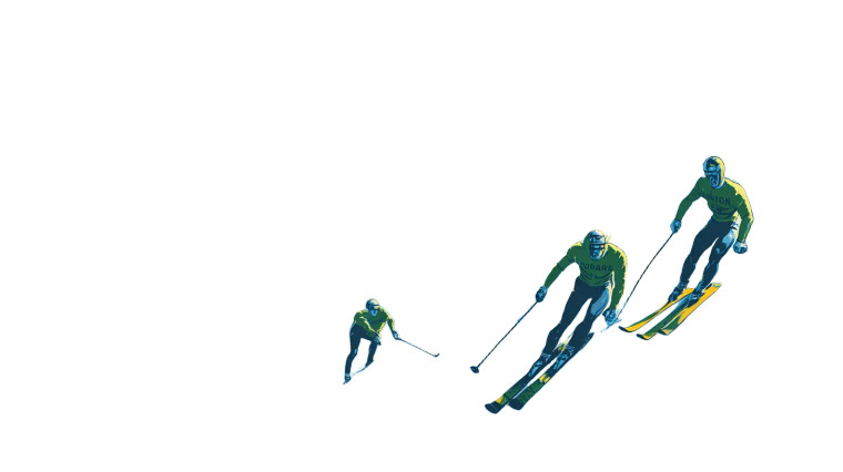 Retro Ski Scene Vinyl Car Decal Sticker – Waterproof & UV-Resistant 