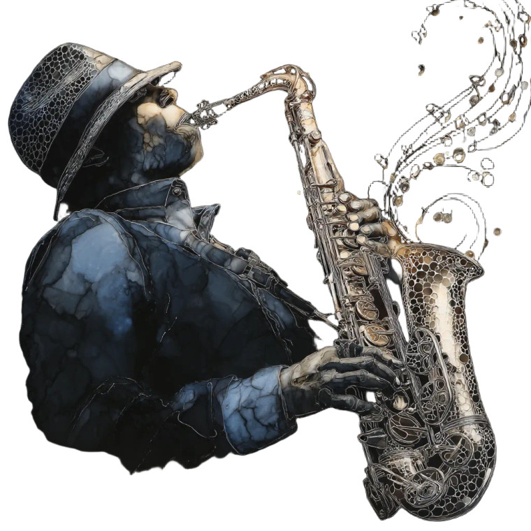 Soulful Saxophonist Vinyl Car Decal Sticker – Waterproof & UV-Resistant 