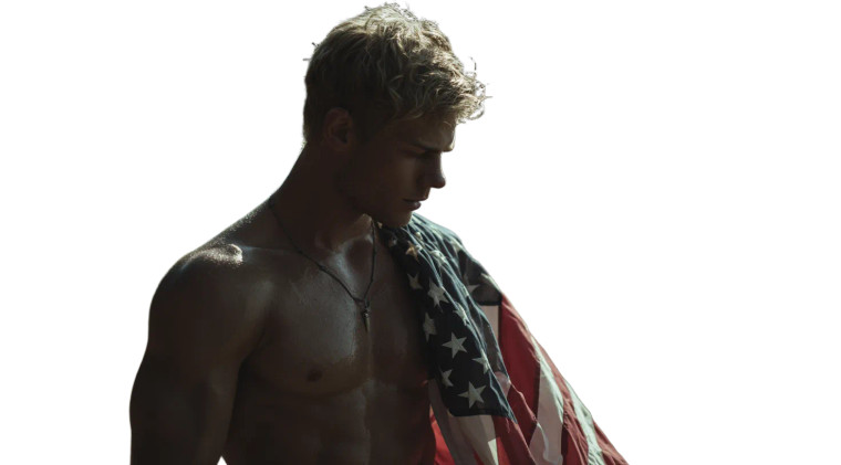 Muscular Flag Holder Vinyl Car Decal Sticker – Waterproof & UV-Resistant 