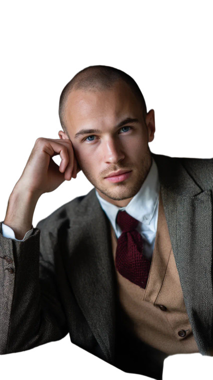 Balding Young Man Vinyl Car Decal Sticker – Waterproof & UV-Resistant 