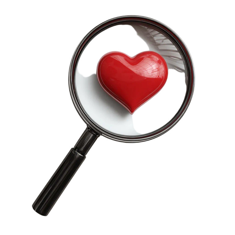 Cartoon Heart Magnifier Vinyl Car Decal Sticker – Waterproof & UV-Resistant 