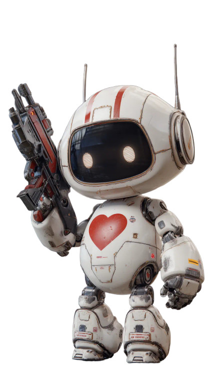 Friendly Robot Vinyl Car Decal Sticker – Waterproof & UV-Resistant 