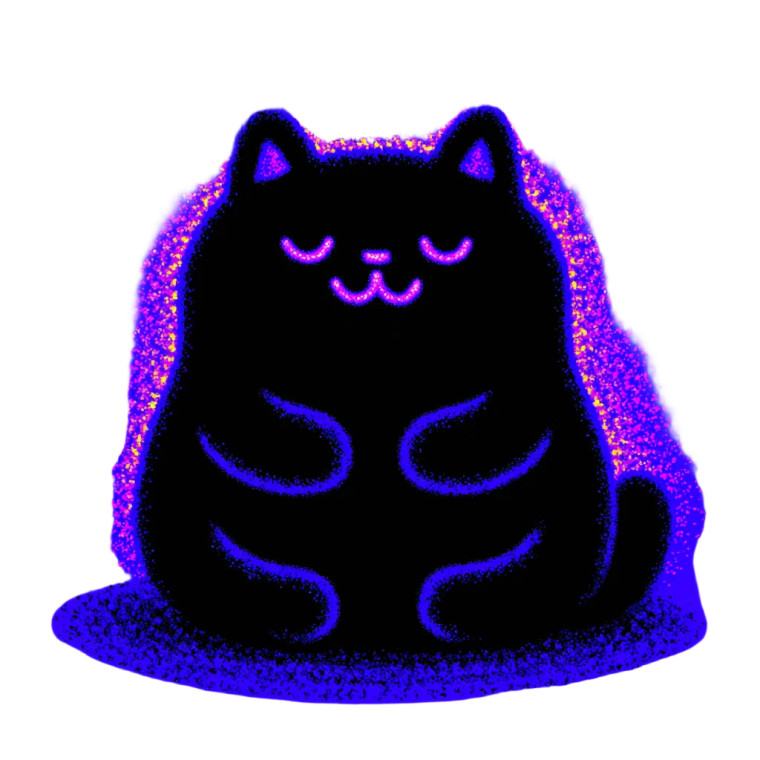 Fat Cat Illustration Vinyl Car Decal Sticker – Waterproof & UV-Resistant 