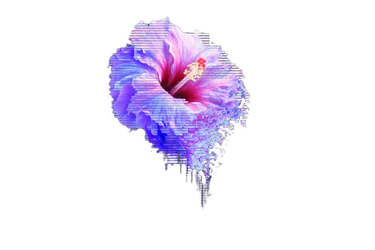 Glitching Digital Flower Vinyl Car Decal Sticker – Waterproof & UV-Resistant 