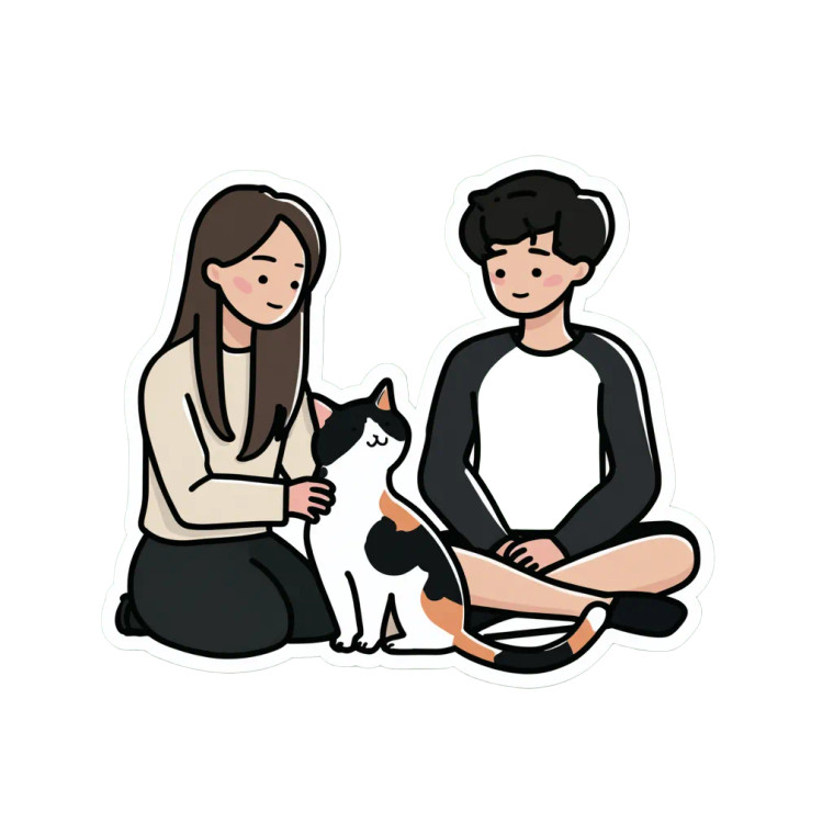 Petting Fat Cats Vinyl Car Decal Sticker – Waterproof & UV-Resistant 