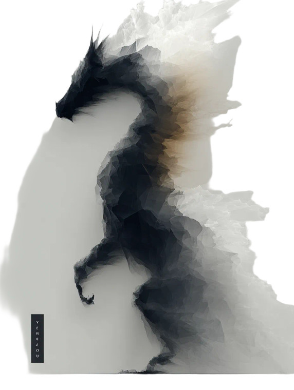 Abstract Dragon Silhouette Vinyl Car Decal Sticker – Waterproof & UV-Resistant 