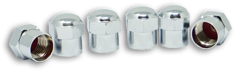 TireMinder Heavy Duty Silver Valve Stem Caps | Set Of 6 | Easy To Use
