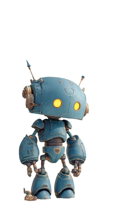 Cute Blue Robot V3 Vinyl Car Decal Sticker – Waterproof & UV-Resistant 