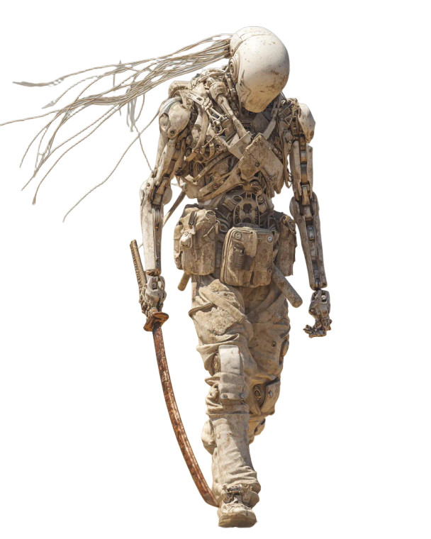 Desert Warrior Robot Vinyl Car Decal Sticker – Waterproof & UV-Resistant 