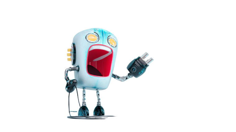 Shocked Cartoon Robot Vinyl Car Decal Sticker – Waterproof & UV-Resistant 