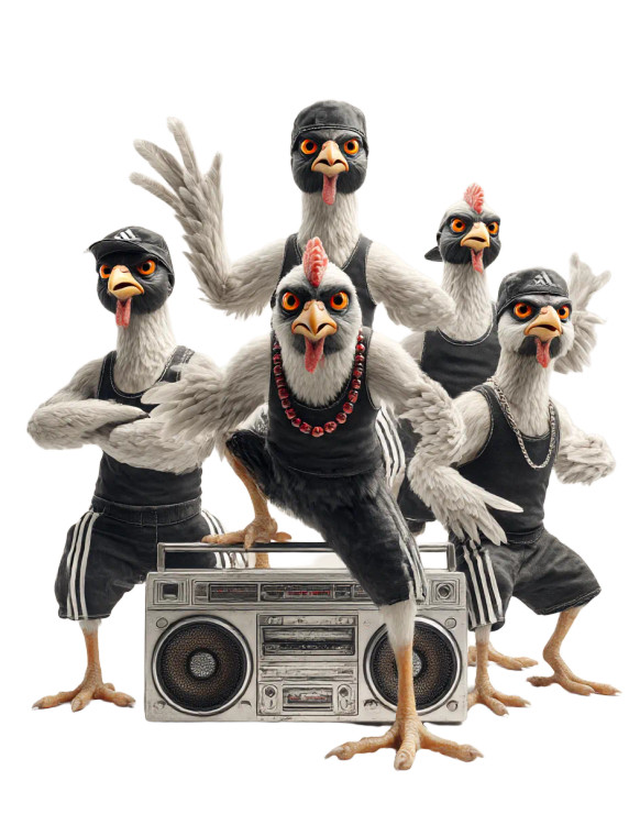 Hip-Hop Chickens Vinyl Car Decal Sticker – Waterproof & UV-Resistant 