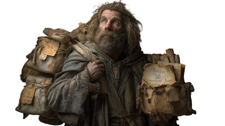 Exhausted Medieval Scribe Vinyl Car Decal Sticker – Waterproof & UV-Resistant 