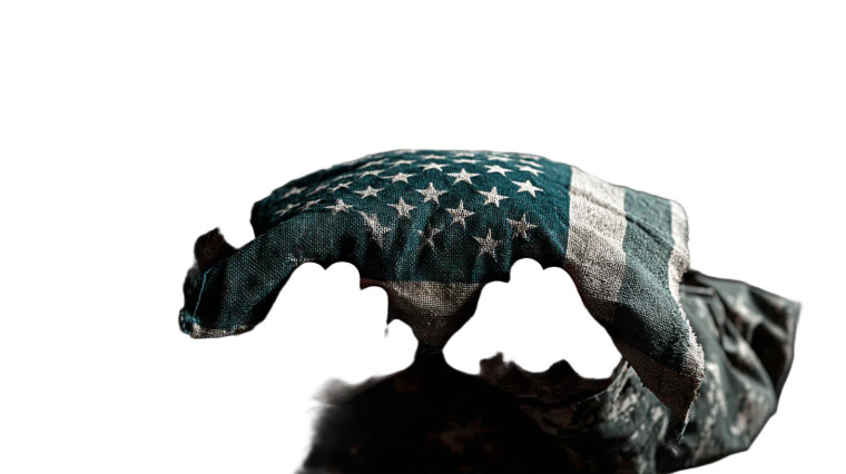 Soldier With Flag V3 Vinyl Car Decal Sticker – Waterproof & UV-Resistant 