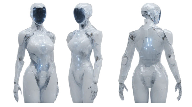 Futuristic Ai Robot V16 Vinyl Car Decal Sticker – Waterproof & UV-Resistant 