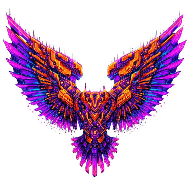 Robotic Phoenix Wings V2 Vinyl Car Decal Sticker – Waterproof & UV-Resistant 