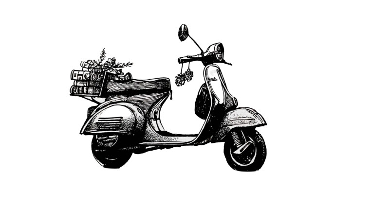 Decorated Vespa Stamp Vinyl Car Decal Sticker – Waterproof & UV-Resistant 