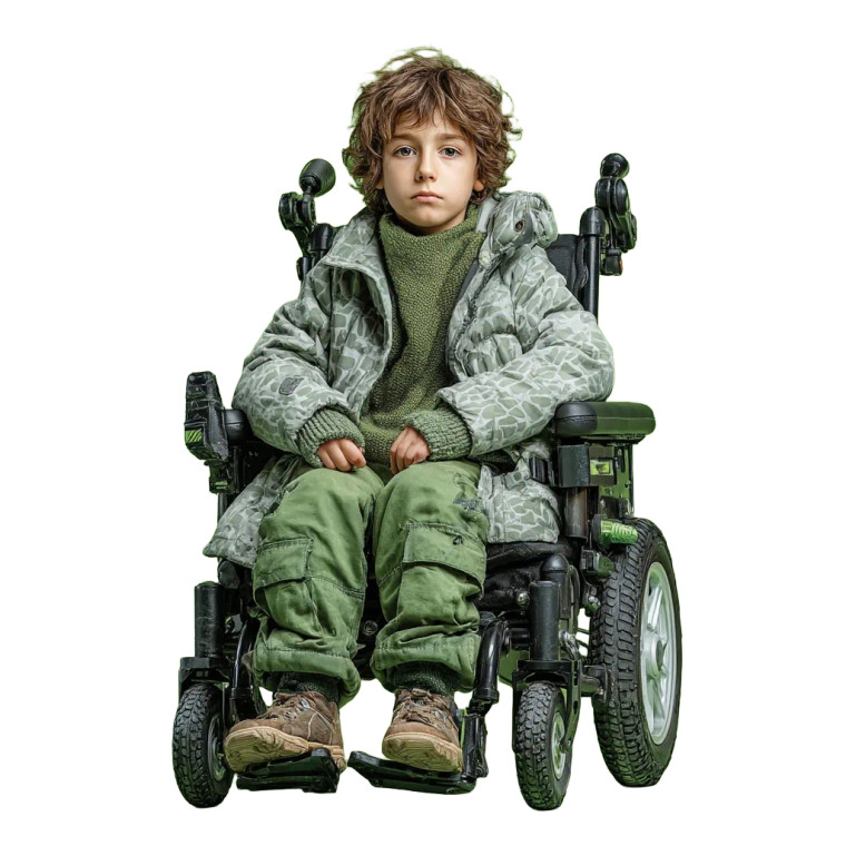 Wheelchaired Boy Vinyl Car Decal Sticker – Waterproof & UV-Resistant 