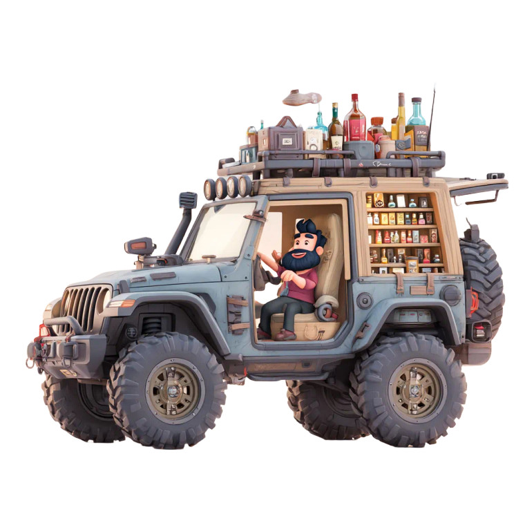 Bearded Man'S Jeep Vinyl Car Decal Sticker – Waterproof & UV-Resistant 