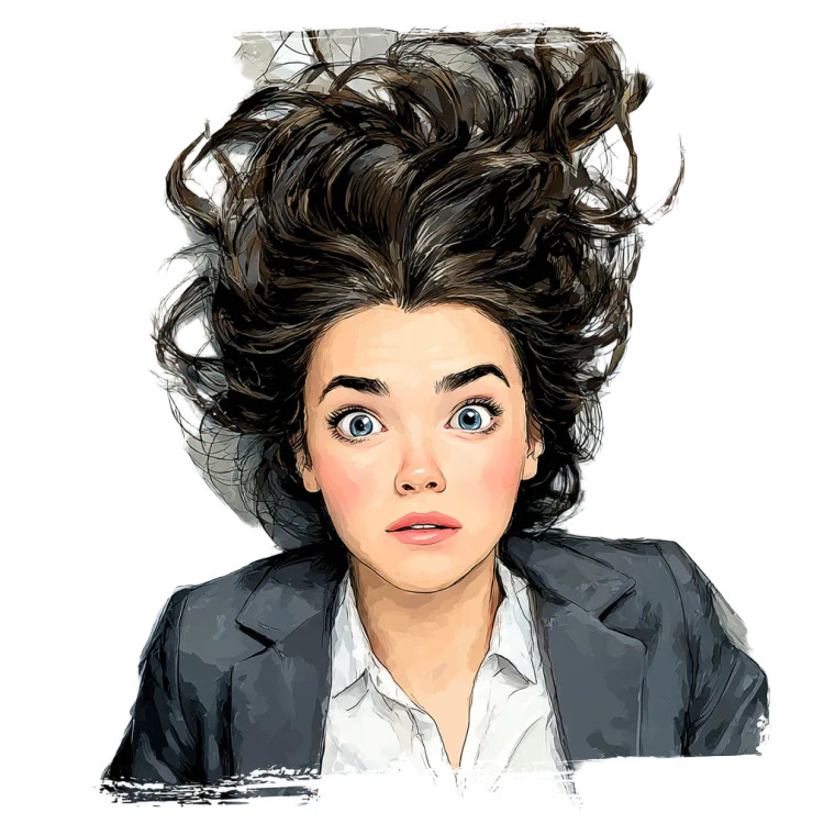 Frazzled Office Worker Vinyl Car Decal Sticker – Waterproof & UV-Resistant 