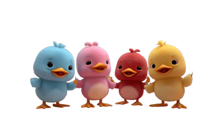 Pink Duckling Friends Vinyl Car Decal Sticker – Waterproof & UV-Resistant 