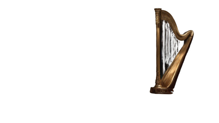 Golden Magic Harp Vinyl Car Decal Sticker – Waterproof & UV-Resistant 