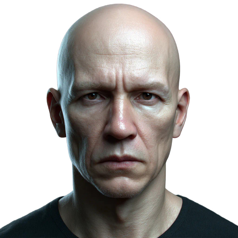 Bald Male Avatar Vinyl Car Decal Sticker – Waterproof & UV-Resistant 