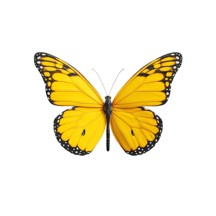 Colorful Yellow Butterfly Vinyl Car Decal Sticker – Waterproof & UV-Resistant 
