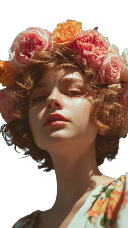 Floral Crown Portrait Vinyl Car Decal Sticker – Waterproof & UV-Resistant 