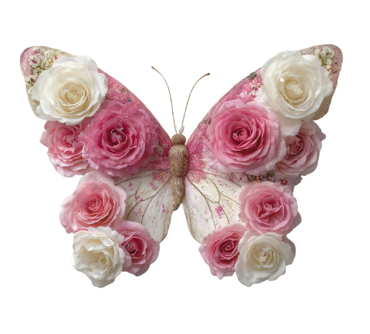 Rose Butterfly Vinyl Car Decal Sticker – Waterproof & UV-Resistant 