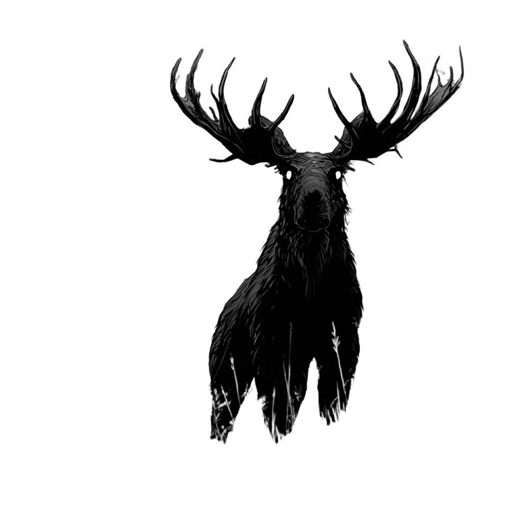 Proud Moose Illustration Vinyl Car Decal Sticker – Waterproof & UV-Resistant 