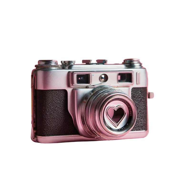 Vintage Heart Camera Vinyl Car Decal Sticker – Waterproof & UV-Resistant 