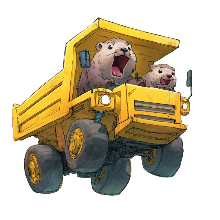 Hyrax On Dump Truck Vinyl Car Decal Sticker – Waterproof & UV-Resistant 