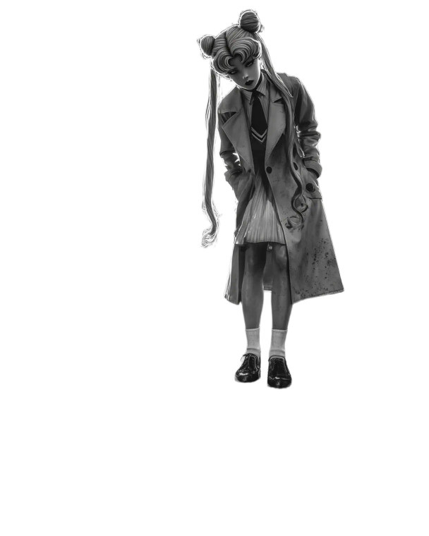 Noir Usagi Detective Vinyl Car Decal Sticker – Waterproof & UV-Resistant 