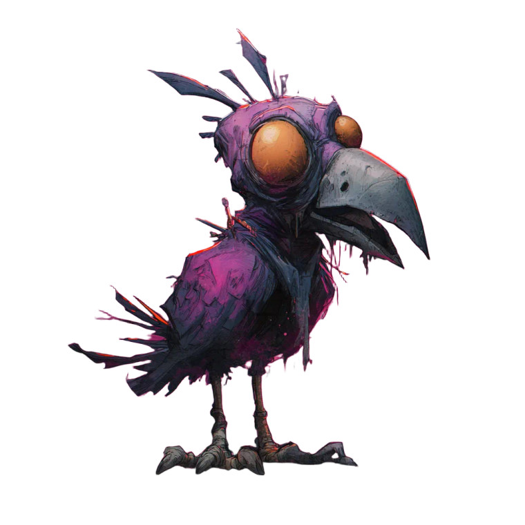 Three-Eyed Crow Zombie Vinyl Car Decal Sticker – Waterproof & UV-Resistant 