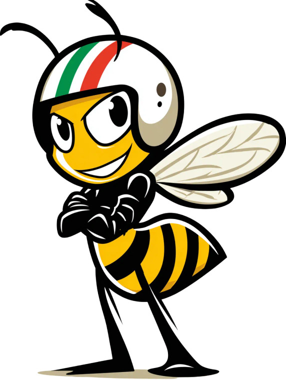 Italian Wasp Vinyl Car Decal Sticker – Waterproof & UV-Resistant 