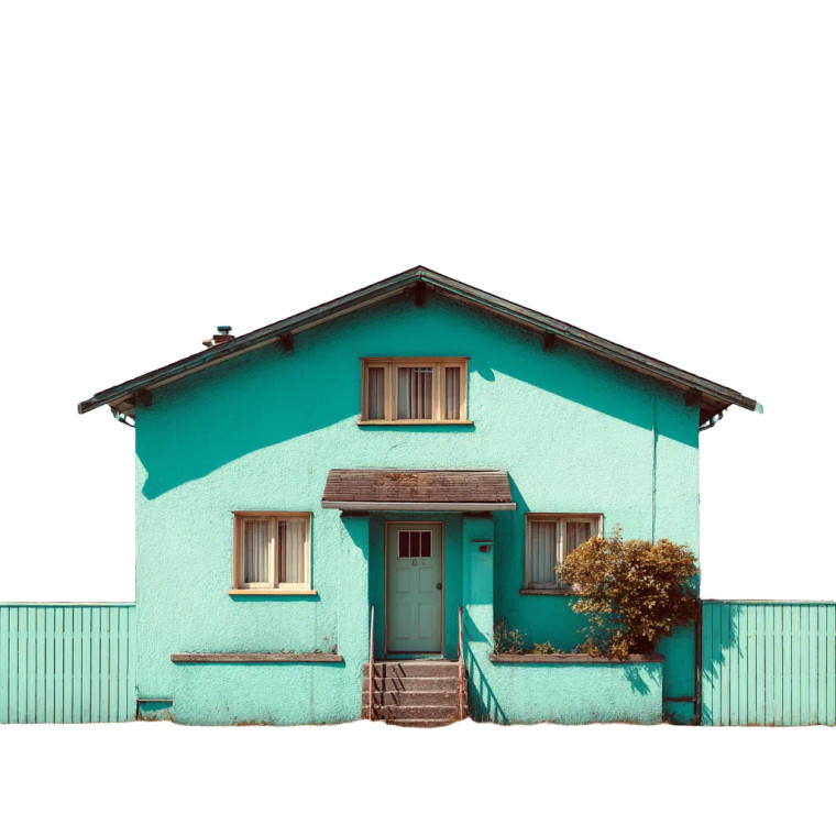Sky-Blue House Vinyl Car Decal Sticker – Waterproof & UV-Resistant 
