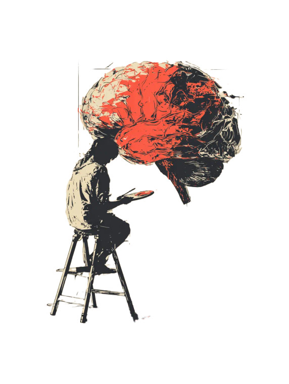 Brain And Artist Vinyl Car Decal Sticker – Waterproof & UV-Resistant 