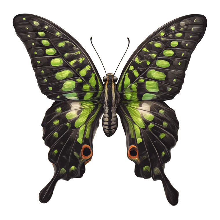 Tailed Jay Butterfly V2 Vinyl Car Decal Sticker – Waterproof & UV-Resistant 