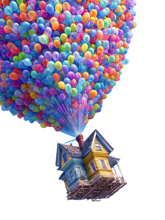 Flying House Up Vinyl Car Decal Sticker – Waterproof & UV-Resistant 