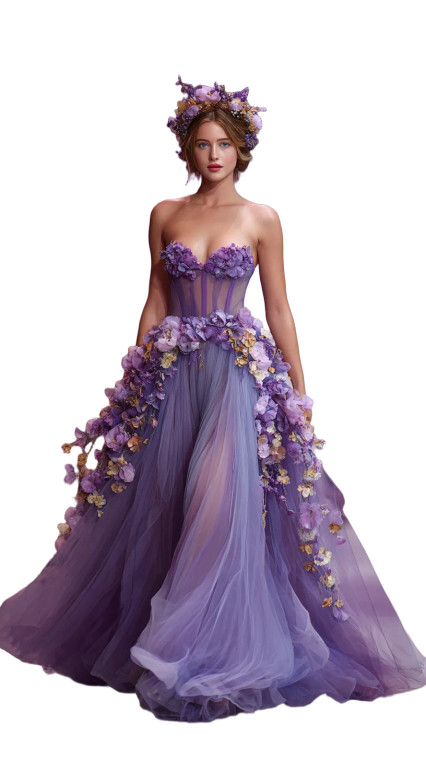 Lavender Evening Gown Vinyl Car Decal Sticker – Waterproof & UV-Resistant 