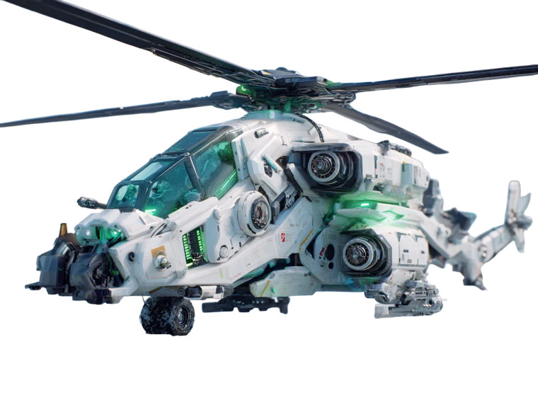 Sci-Fi Helicopter Vinyl Car Decal Sticker – Waterproof & UV-Resistant 