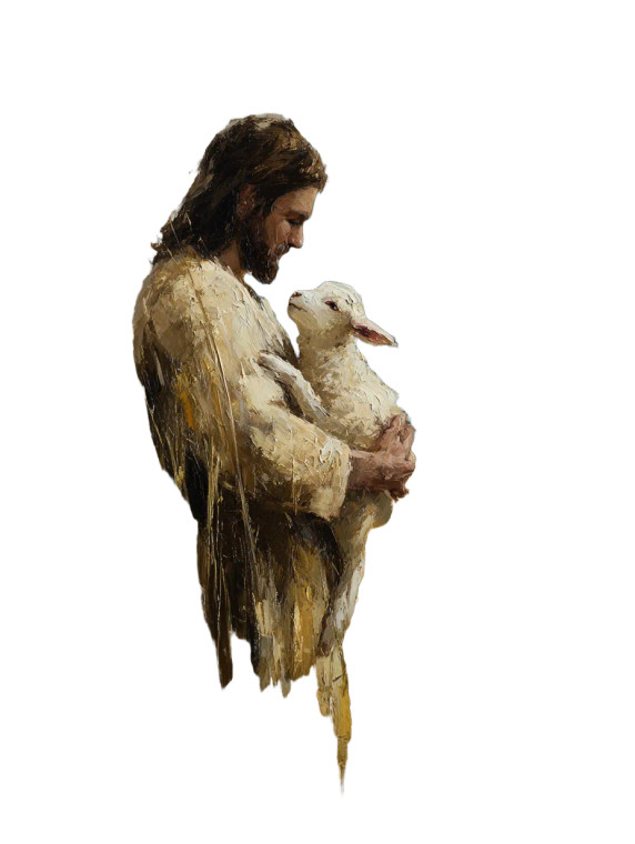Jesus With Lamb V12 Vinyl Car Decal Sticker – Waterproof & UV-Resistant 