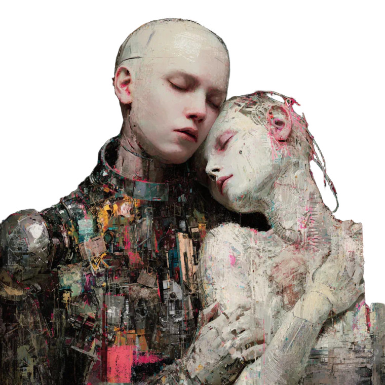 Cybernetic Meditation Vinyl Car Decal Sticker – Waterproof & UV-Resistant 