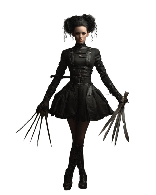 Female Scissorhands Vinyl Car Decal Sticker – Waterproof & UV-Resistant 