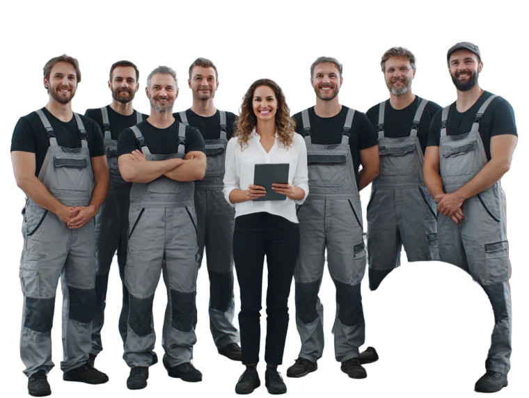 Mechanics Group Photo Vinyl Car Decal Sticker – Waterproof & UV-Resistant 