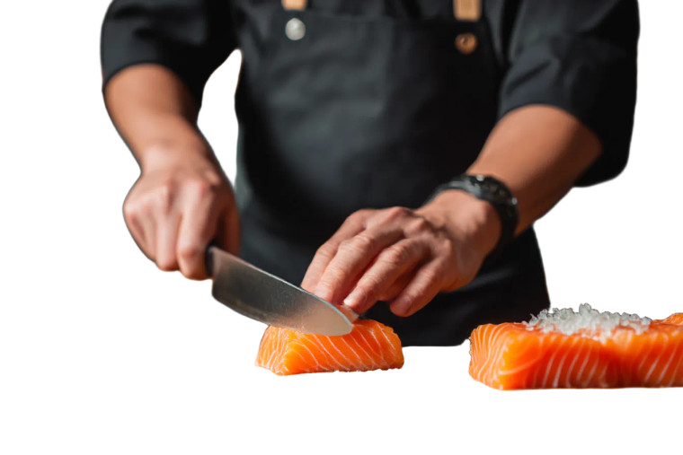 Chef Preparing Sashimi Vinyl Car Decal Sticker – Waterproof & UV-Resistant 