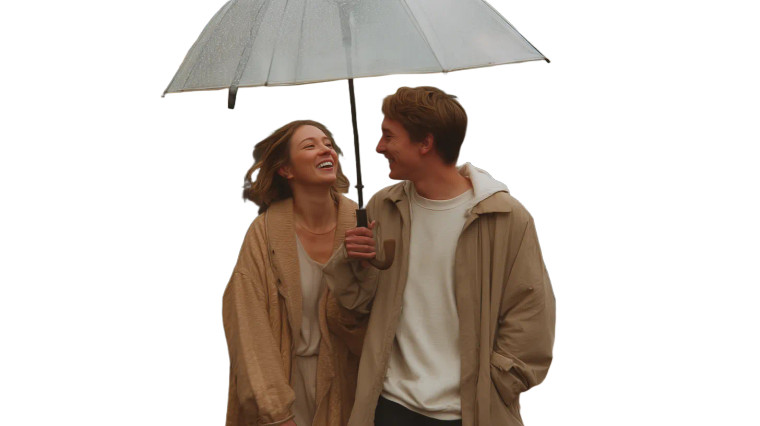 Romantic Rainy Walk Vinyl Car Decal Sticker – Waterproof & UV-Resistant 